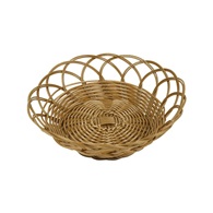 Košíček na pečivo, pr. 23 cm, v.8 cm, kulatý, velká oka, polyratan