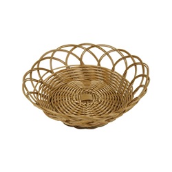 Košíček na pečivo, pr. 23 cm, v.8 cm, kulatý, velká oka, polyratan