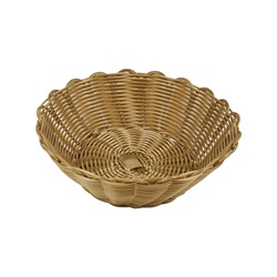 Košíček na pečivo, pr. 25 cm, v. 8,5 cm, kulatý, polyratan