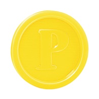 Žeton žlutý, průměr 23mm, PS, 100 ks