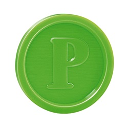 Žeton zelený, průměr 23 mm, PS, 100 ks