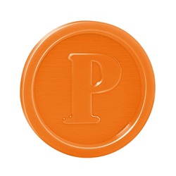 Žeton oranžový, průměr 23 mm PS, 100 ks