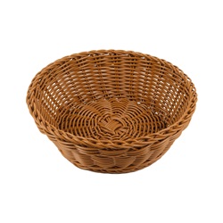 Košíček na pečivo PROFI, 25 x 7 cm, kulatý otevřený, hnědý polyratan