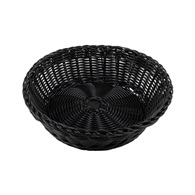 Košíček na pečivo PROFI, 25 x 7 cm, kulatý otevřený, černý polyratan
