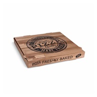 Krabice na pizzu, 33 x 33 x 4 cm, kraft s potiskem  / vlnitá lepenka, 100 ks