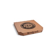Krabice na pizzu, 33 x 33 x 3 cm, kraft s potiskem  / vlnitá lepenka, 100 ks