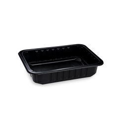 Zatavovací miska, nedělená černá (PP), 227 x 178 x 50 mm / 320 ks