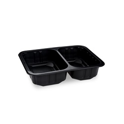 Zatavovací miska, 2-dílná černá (PP), 227 x 178 x 50 mm / 320 ks