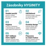 zásobník Hyginity na skl.ručníky V/C/W/Z – malý bílý PT3