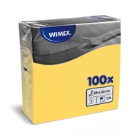 Papírové ubrousky 33 x 33 cm, 1-vr., žluté, 100 ks