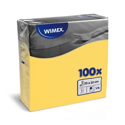 Papírové ubrousky 33 x 33 cm, 1-vr., žluté, 100 ks