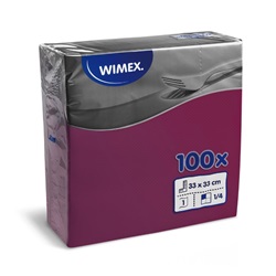 Papírové ubrousky 33 x 33 cm, 1-vr., bordó, 100 ks