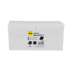 Papírové koktejlové ubrousky 24 x 24 cm, 2-vr, bílé, 250 ks