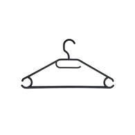 Plastové ramínko, černé, pevný háček, 5 ks