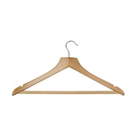 Dřevěné ramínko, prohnuté se zářezem, gumové zuby, luxusní