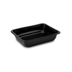 Zatavovací miska, nedělená černá (PP), 227 x 178 x 50 mm / 50 ks