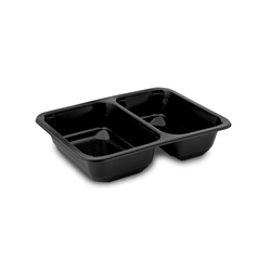 Zatavovací miska, 2-dílná černá (PP), 227 x 178 x 50 mm / 50 ks