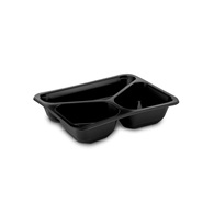 Zatavovací miska, 3-dílná černá (PP), 227 x 178 x 50 mm / 50 ks